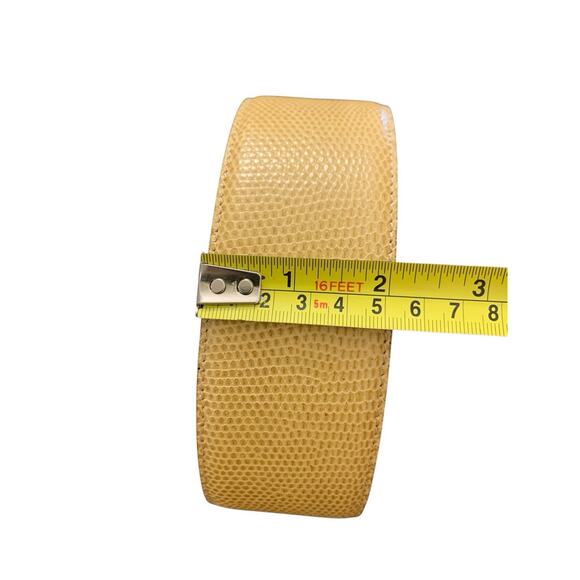 Empori Armani Women’s Wide Corset Style Leather Reptile Yellow Gold 75/30 Italy main image 6
